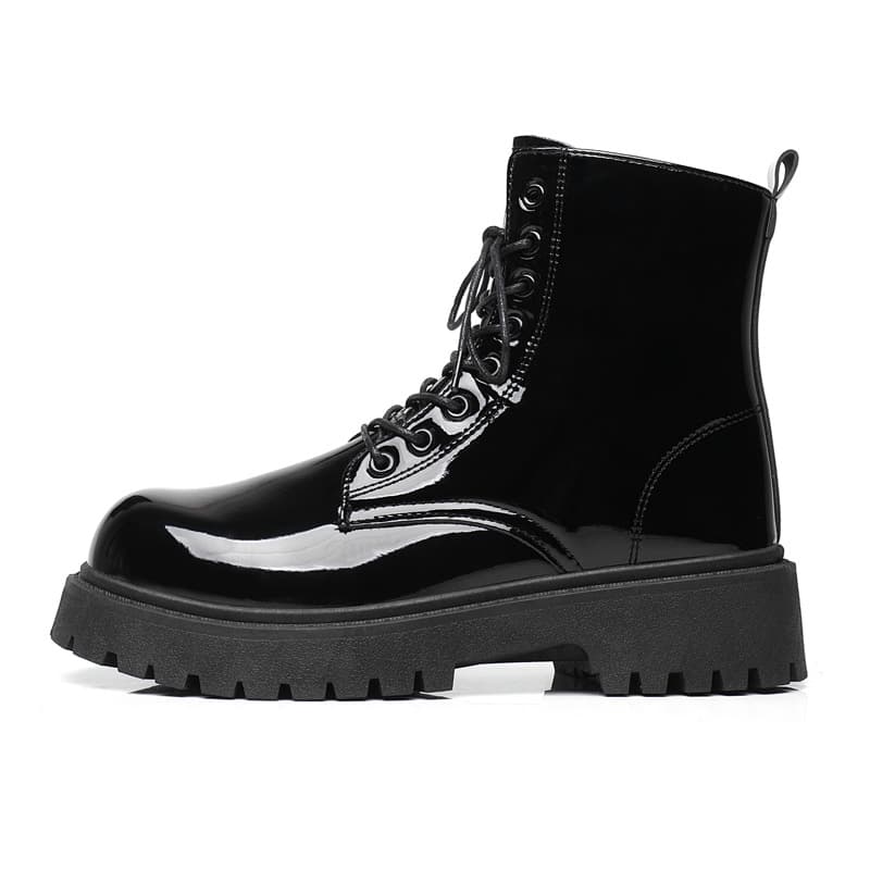 Martens, glossy demi-season boots English style, British style, plus size 5