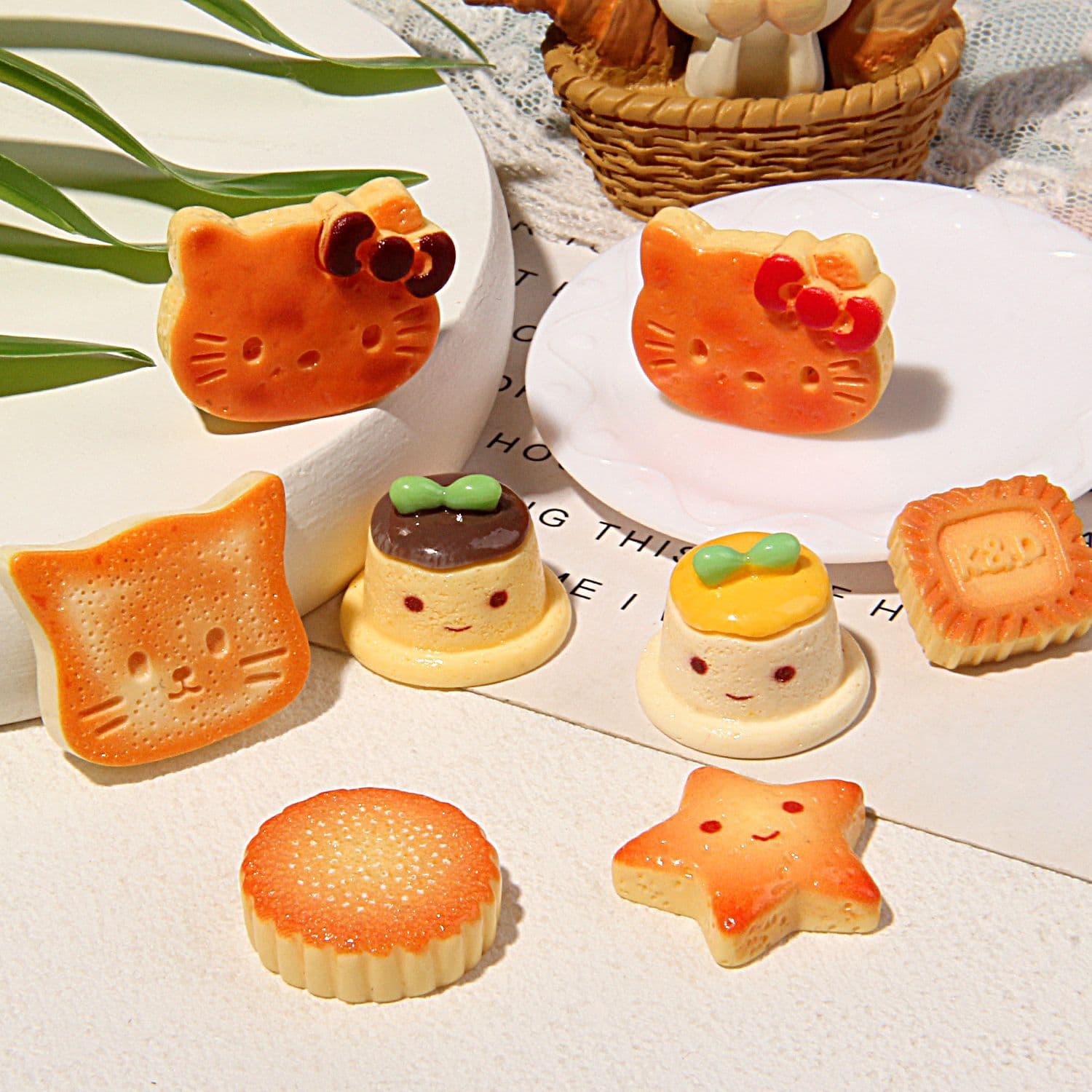 Realistic dessert food play, doll house, hairgrip, cat, DIY