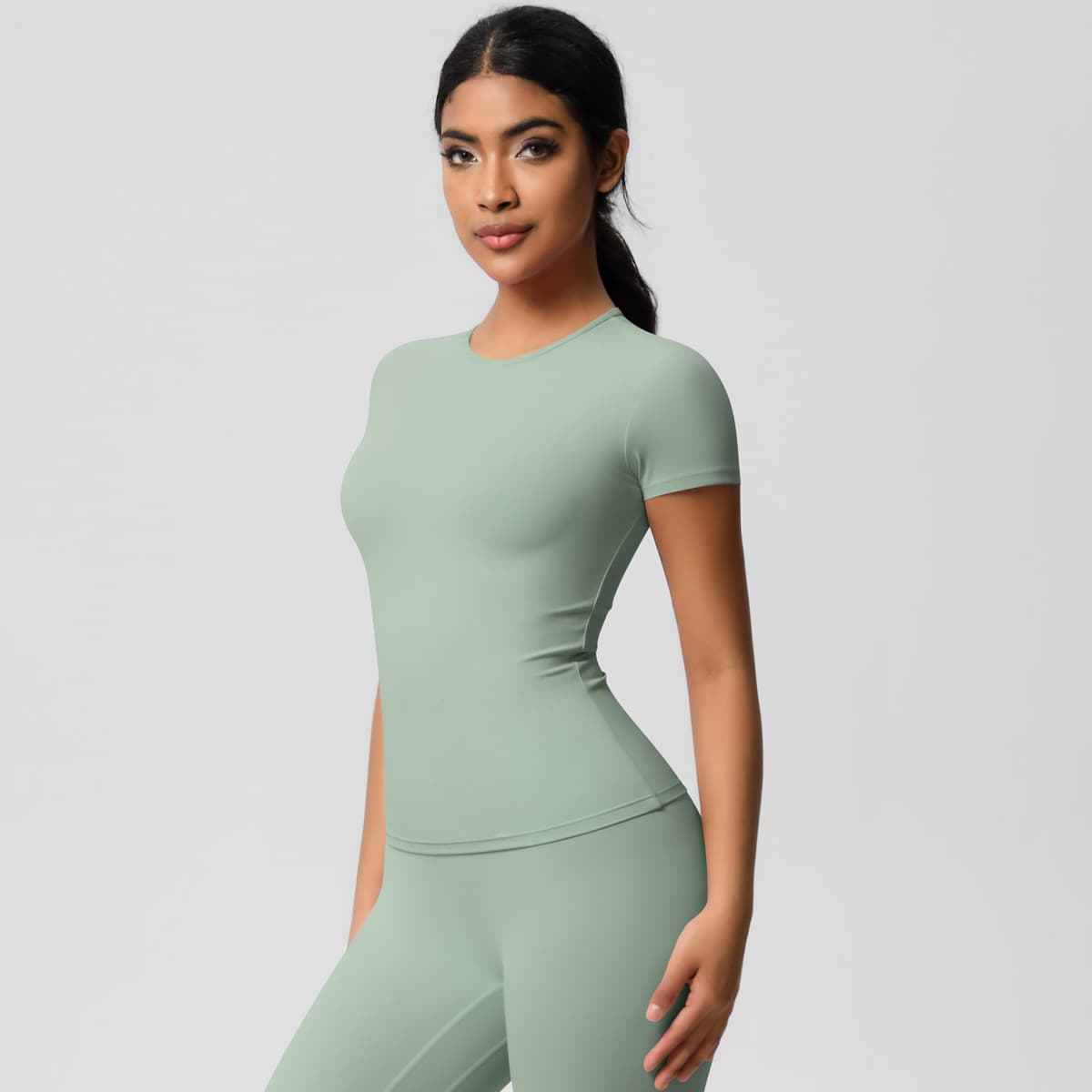 Quick dry breathable short sleeve T-shirt, sports travel yoga clothing for leisure for gym, tight, for running 2