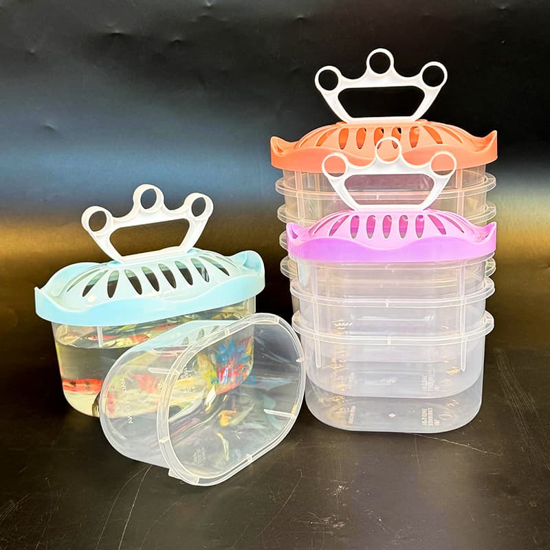 Children's shatterproof aquarium, handheld plastic transparent box, pet 4