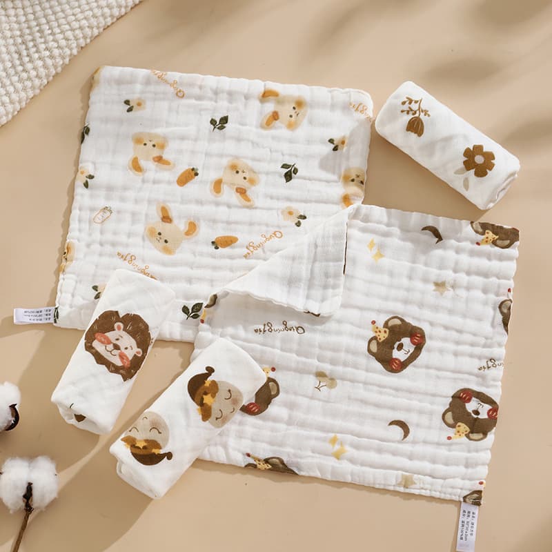 Children's gauze towel, eating bib for new born, soft scarf for face washing, water absorbent 1