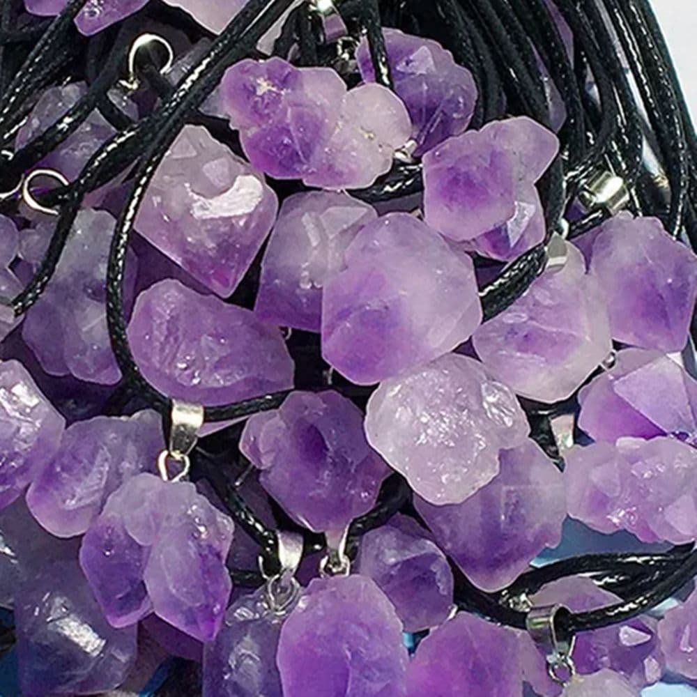 Natural water, crystal pendant with amethyst, crystal necklace, lavender natural ore, jewelry, Birthday gift 2