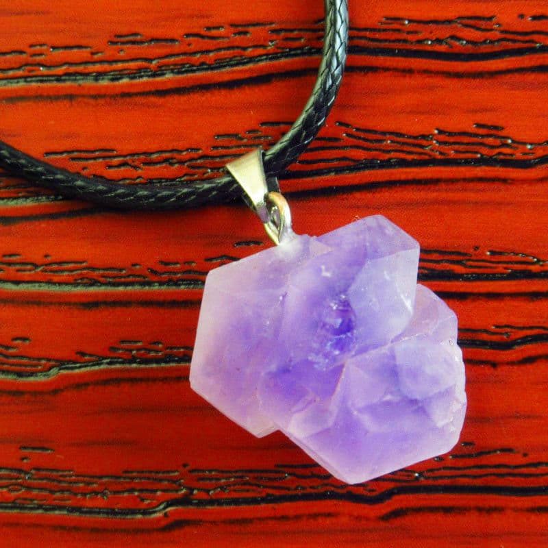 Natural water, crystal pendant with amethyst, crystal necklace, lavender natural ore, jewelry, Birthday gift 4