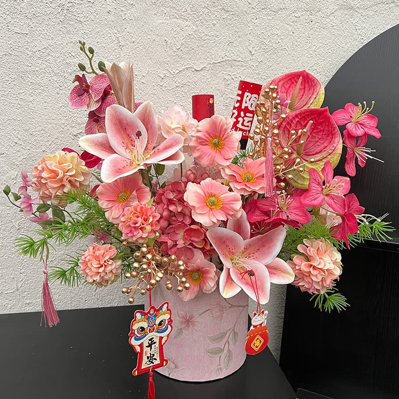 New Year decoration hug bucket blessing bucket ornaments new house home decoration New Year fortune fruit flower arrangement housewarming gift 4