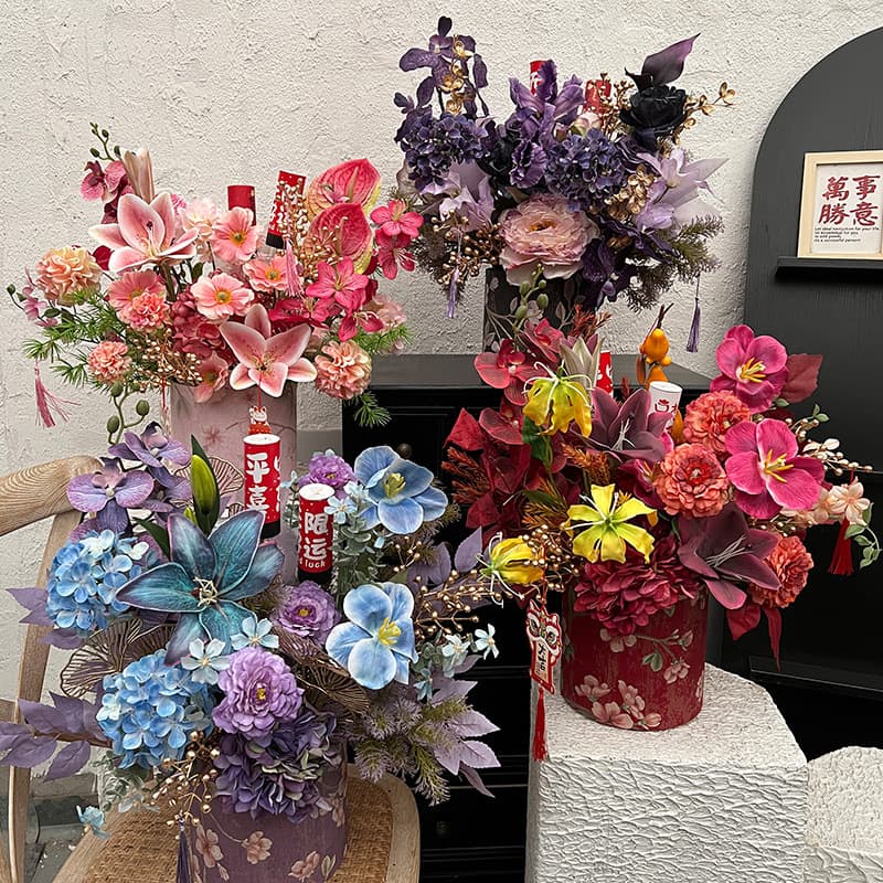 New Year decoration hug bucket blessing bucket ornaments new house home decoration New Year fortune fruit flower arrangement housewarming gift 1