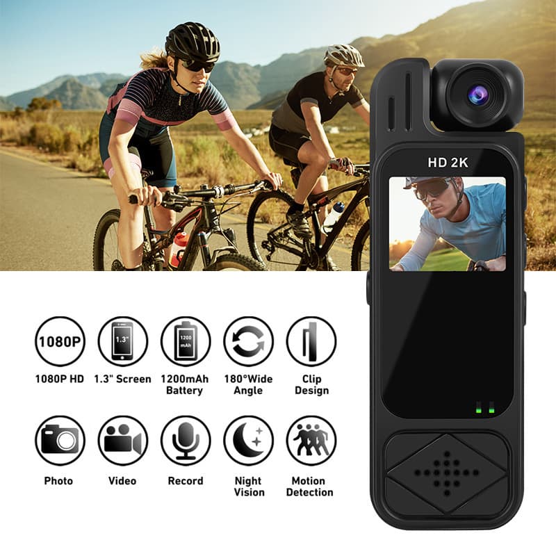 Carefully selected small pocket camera with screen, action camera, conference recorder, back clip-on infrared night vision, portable law enforcement device 2