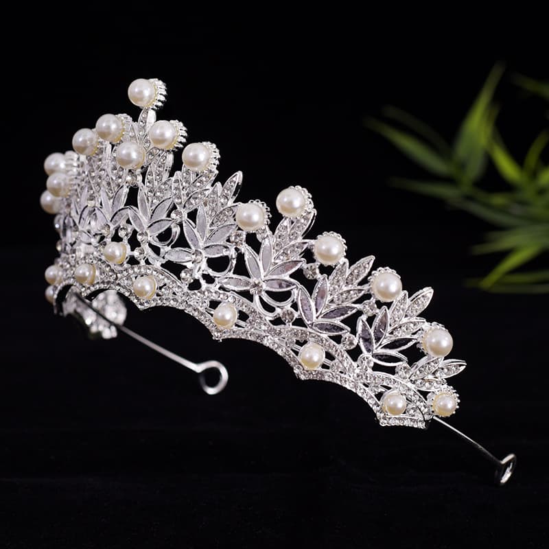 2024 Crown Bridal Tiara Wedding Veil Wedding Veil Married Girl Wedding Pearl Princess High-end Birthday Fairy Spirit Adult 2
