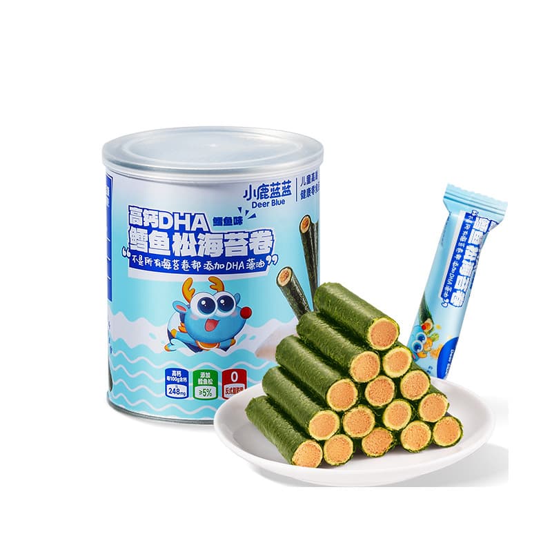 Fawn High Calcium DHA Cod Pine Seaweed Rolls Baby and Children Nutritional Snacks Cod Flavor Egg Rolls Seaweed Rolls 5