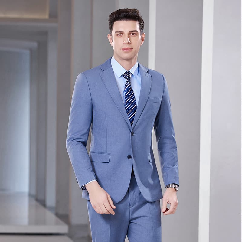 High-end blue classic suit jacket, set for leisure for work, slim fit 4