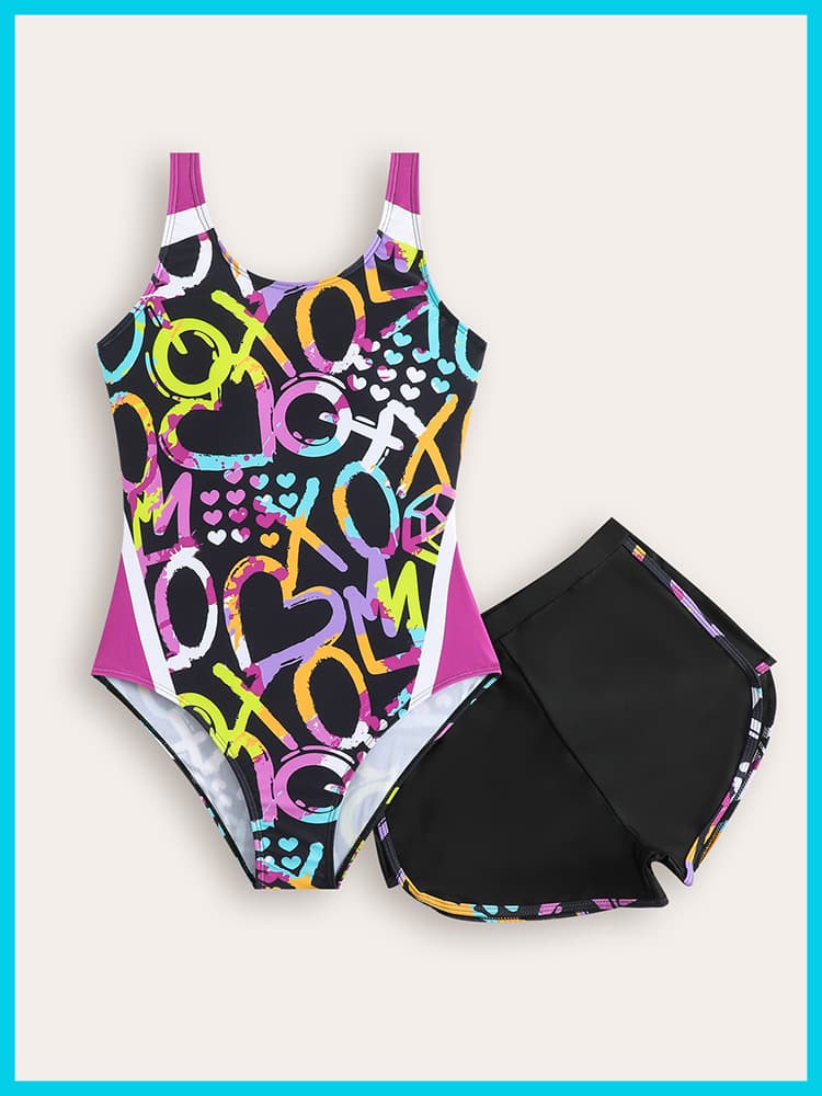 (Wholesale), (Cross-border trading), children's set, swimwear, black trousers 1