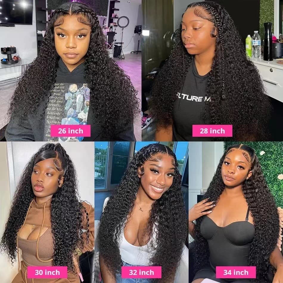 13*6 Kinky Curly Lace Front Human Hair Wig - Long Curls 4