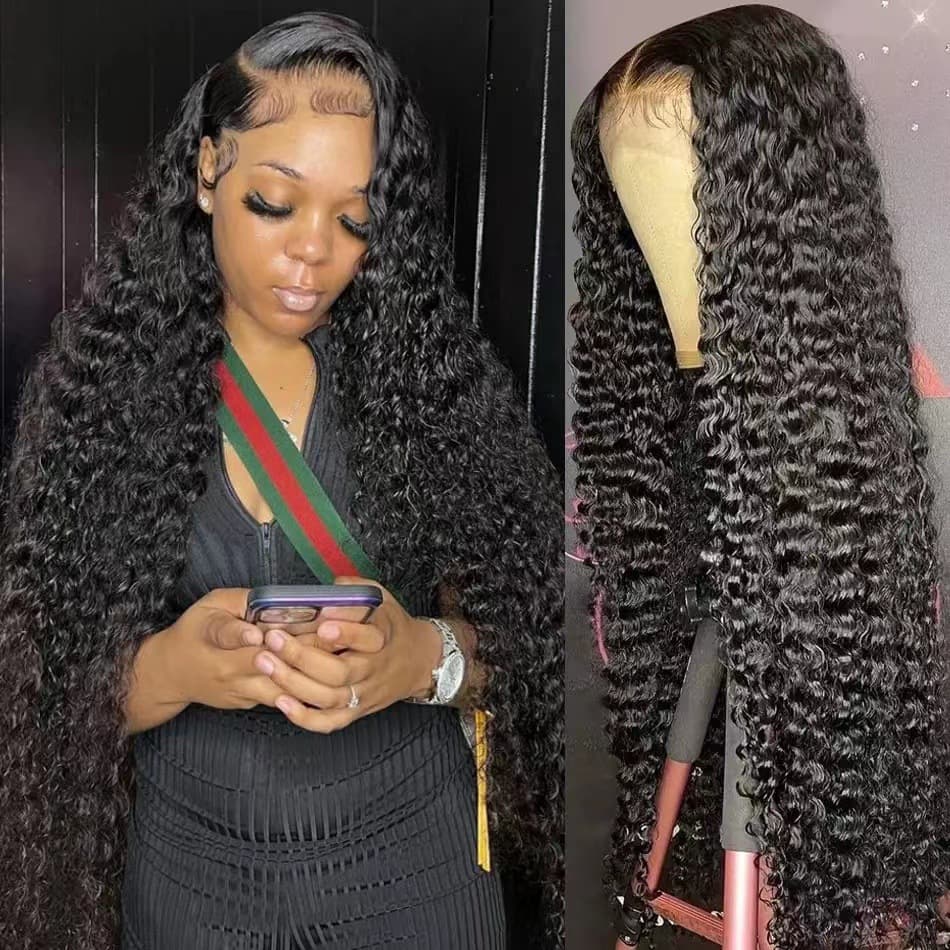 13*6 Kinky Curly Lace Front Human Hair Wig - Long Curls 1