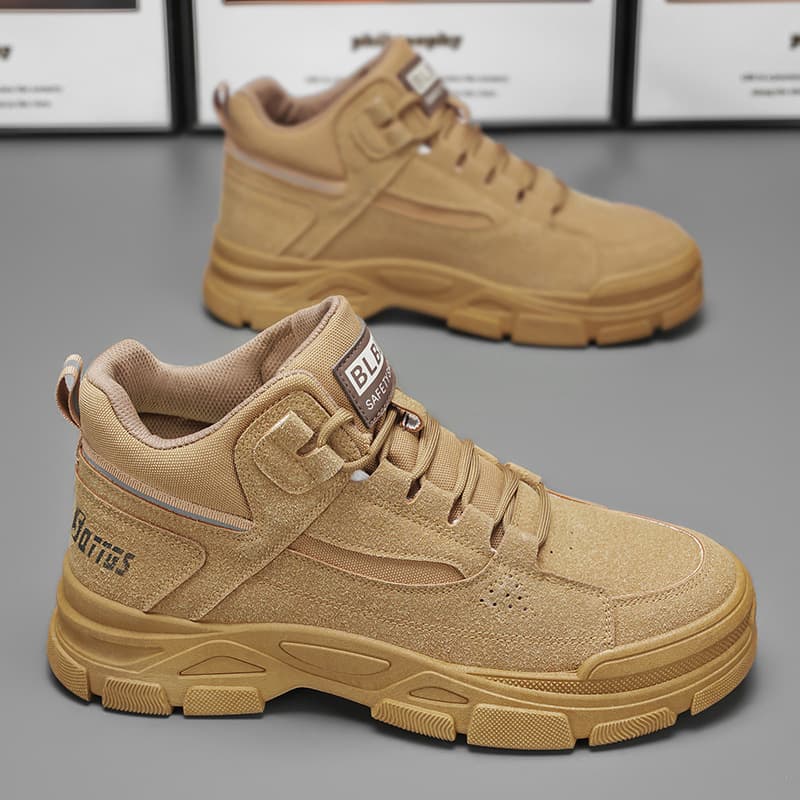 Spring men's shoes new style breathable high-top Martin boots men's versatile non-slip wear-resistant outdoor work shoes labor protection shoes for men