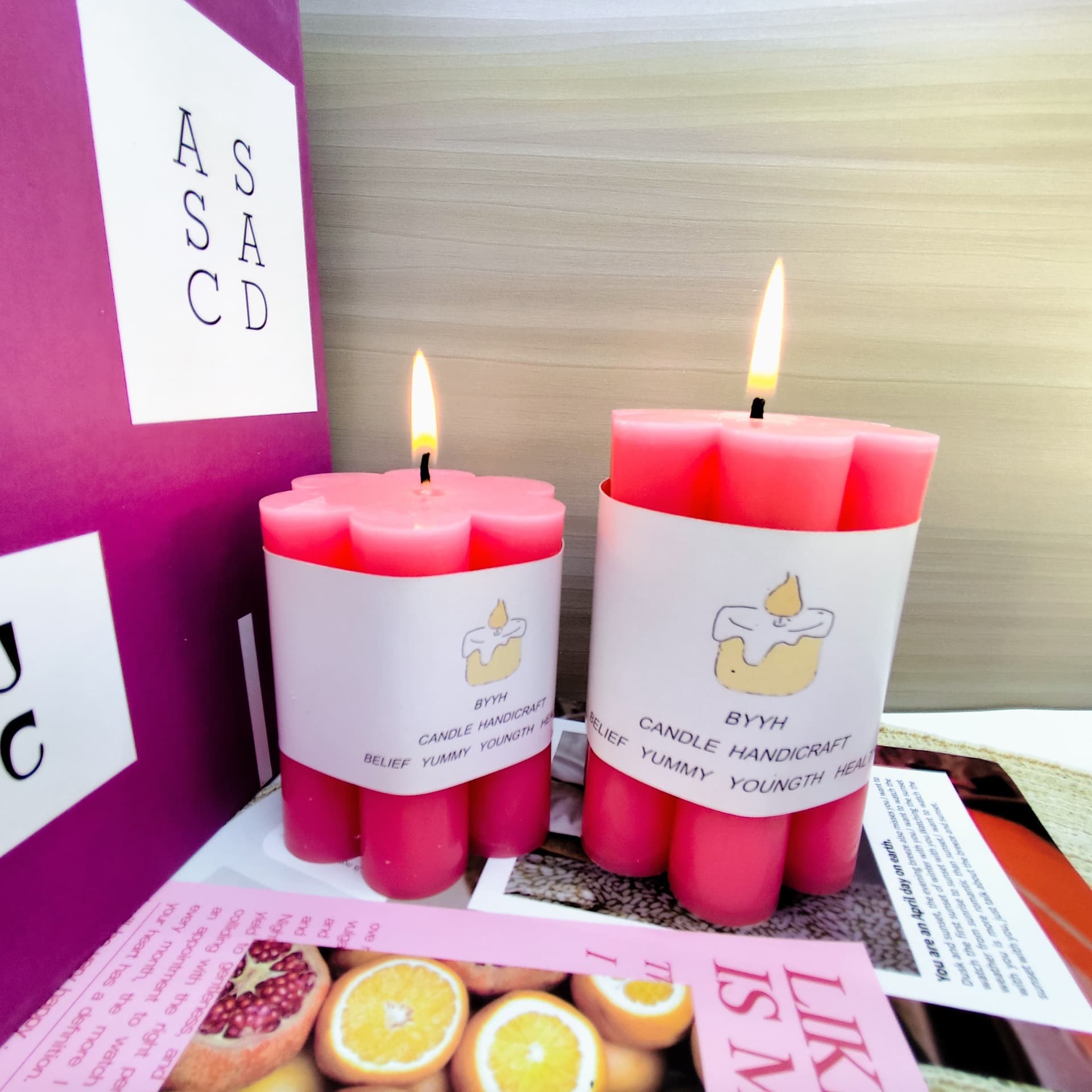 Plum blossom candle lighting creates a pleasant atmosphere, scented butter lamp decoration arrangement manufacturer wholesale color column wax 2