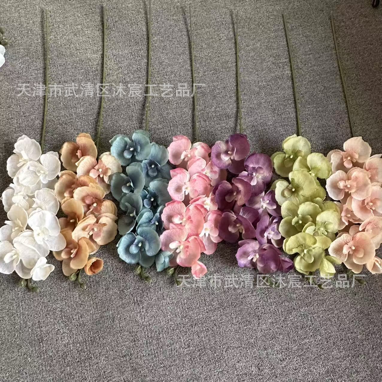Simulated 8-head Phalaenopsis Wedding House Decoration Amazon Cross-border Wholesale European Soft Decoration Home Decoration Silk Flowers 2