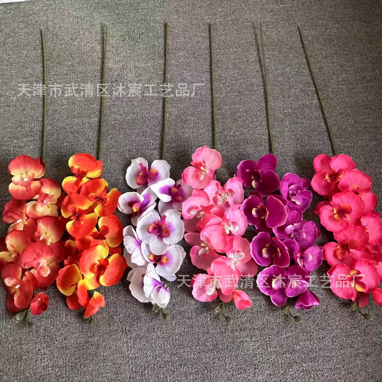 Simulated 8-head Phalaenopsis Wedding House Decoration Amazon Cross-border Wholesale European Soft Decoration Home Decoration Silk Flowers 3