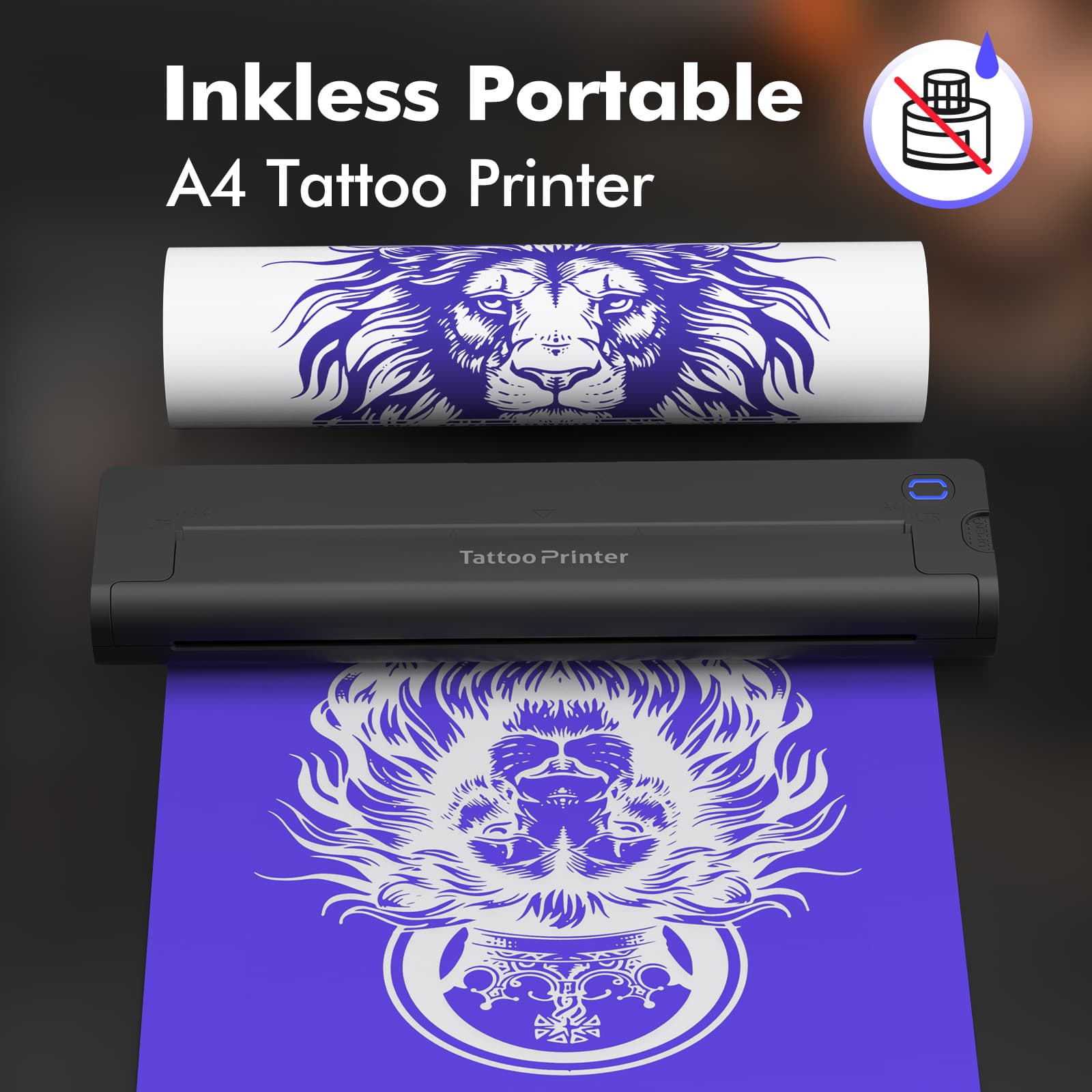 A41Tattoo printer realistic tattoo printer thermal inkless A4 Bluetooth wireless USB cross-border thermal 3