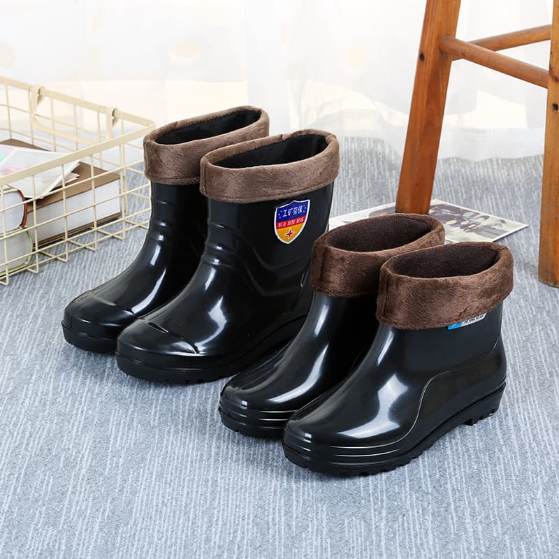 Non-slip wear-resistant high boots PVC, warm jeans, mid-length 2