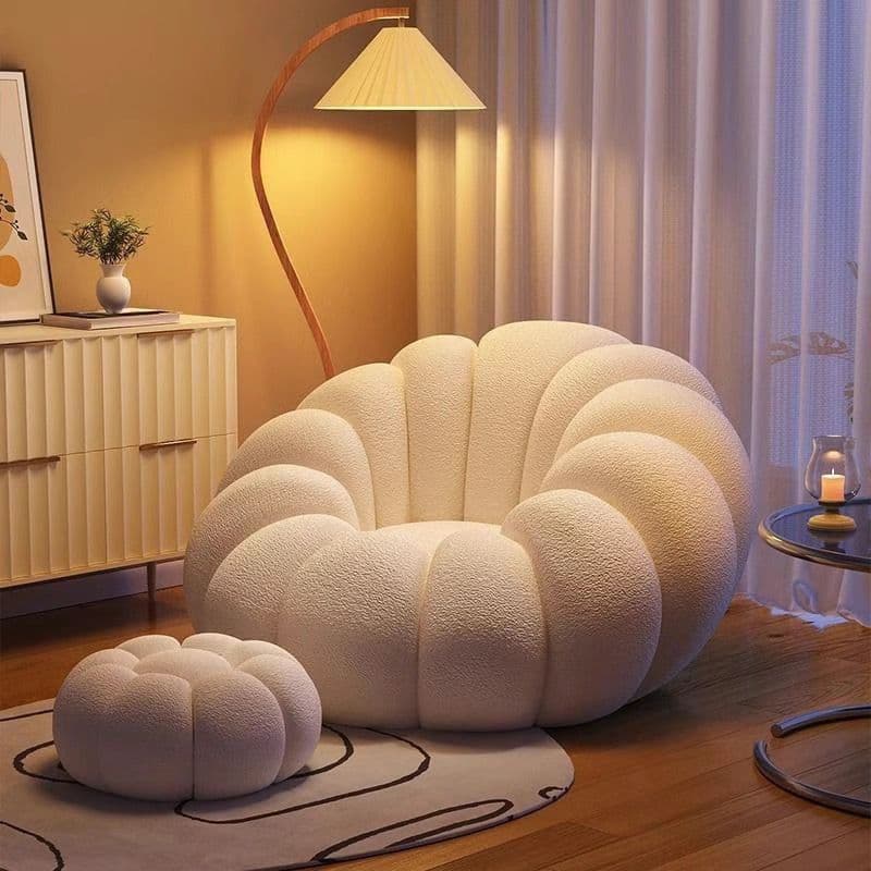Cream sofa, cloth 2