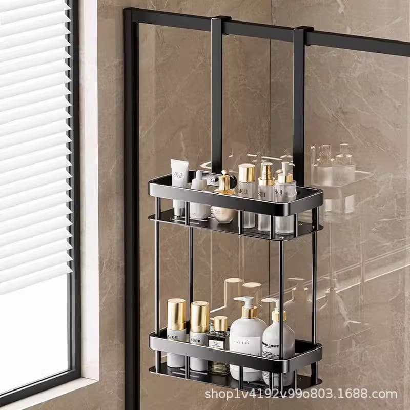 Cross-border punch-free shower room rack wall-mounted toiletries bathroom storage rack bathroom shower gel storage rack 1