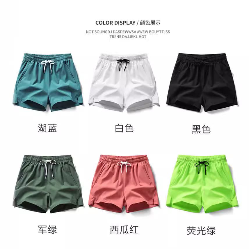 Solid color trend silk shorts, sports trousers, for teenagers, for running 4