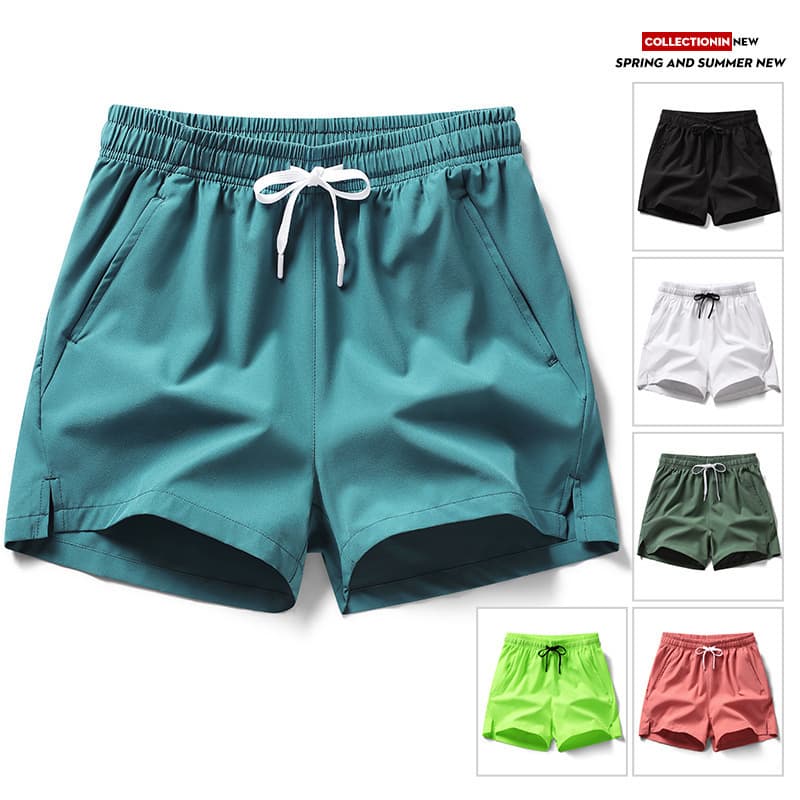 Solid color trend silk shorts, sports trousers, for teenagers, for running 1