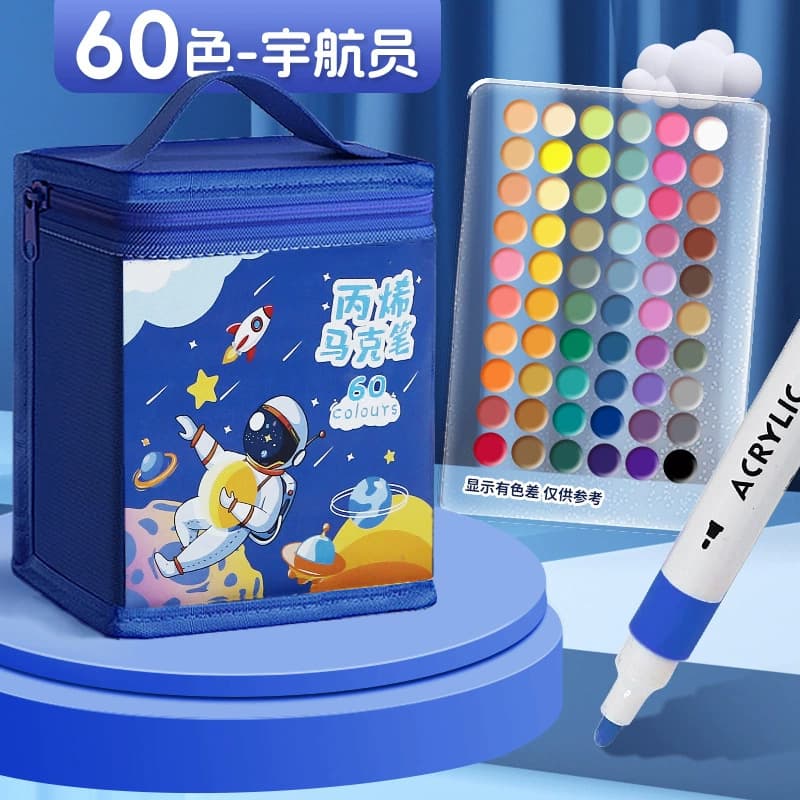 Acrylic, art marker for students, translucent waterproof crayons, quick dry watercolour, washable 6