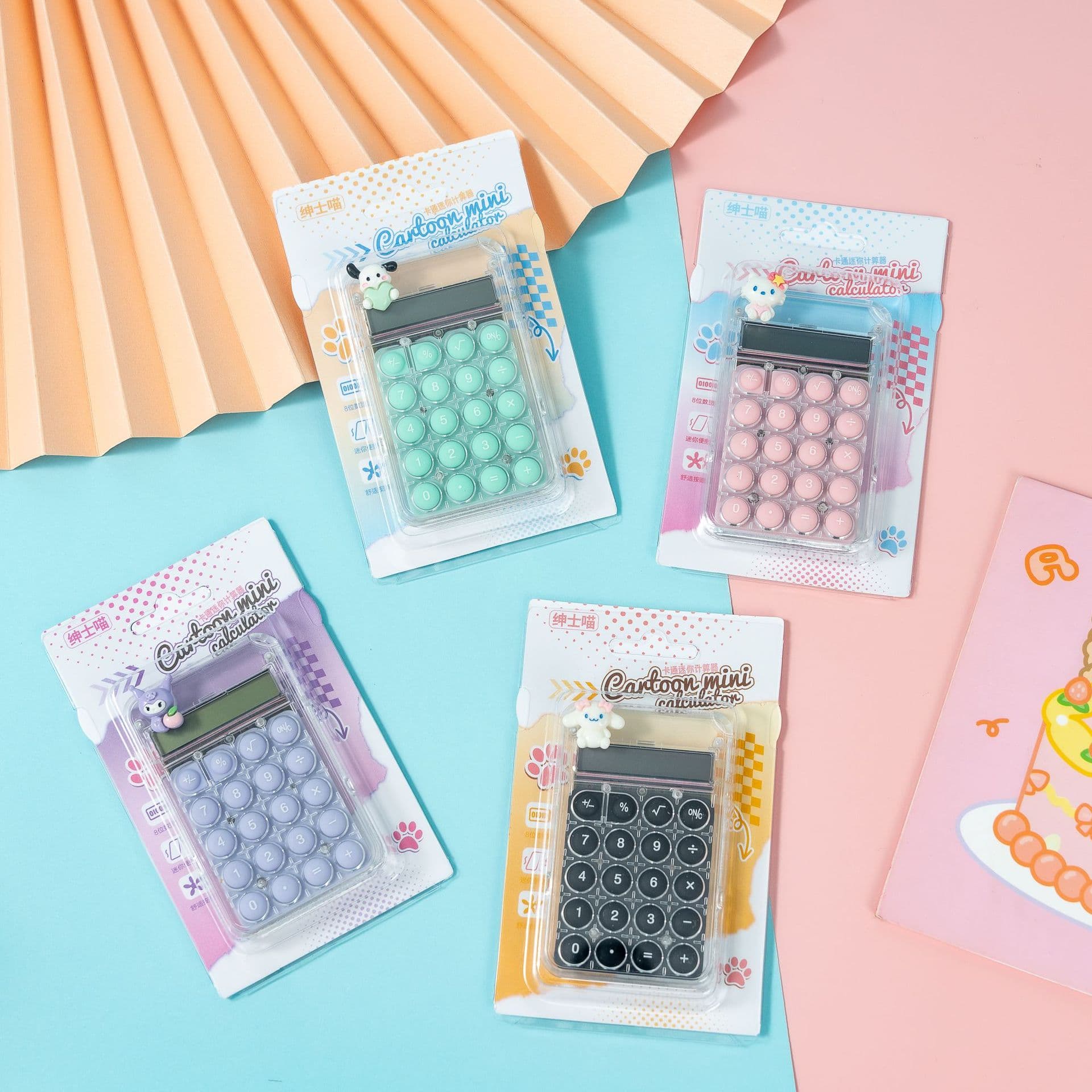 Calculator creative cute cartoon transparent student office cultural supplies high-value mini portable computer 2