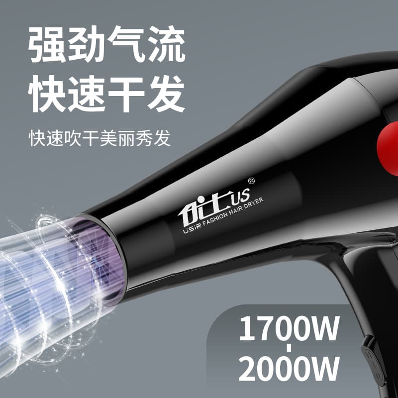Ushi Hair Dryer Hair Salon Home Door High Power Hair Dryer Large Wind Power Barber Shop Blue Light Hair Dryer Wholesale 2