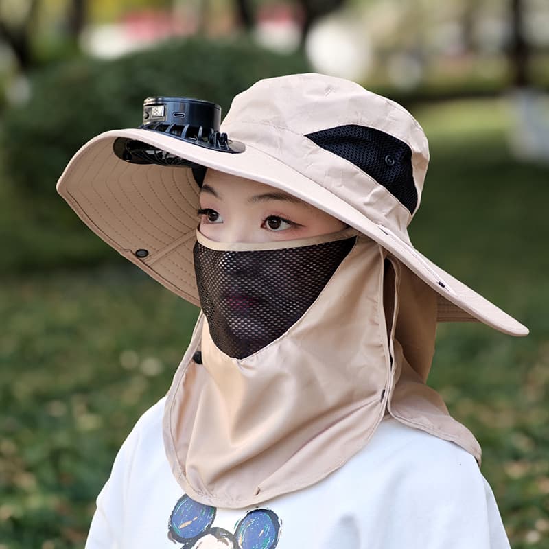 Men's air fan for fishing solar-powered charging, travel sun hat 4