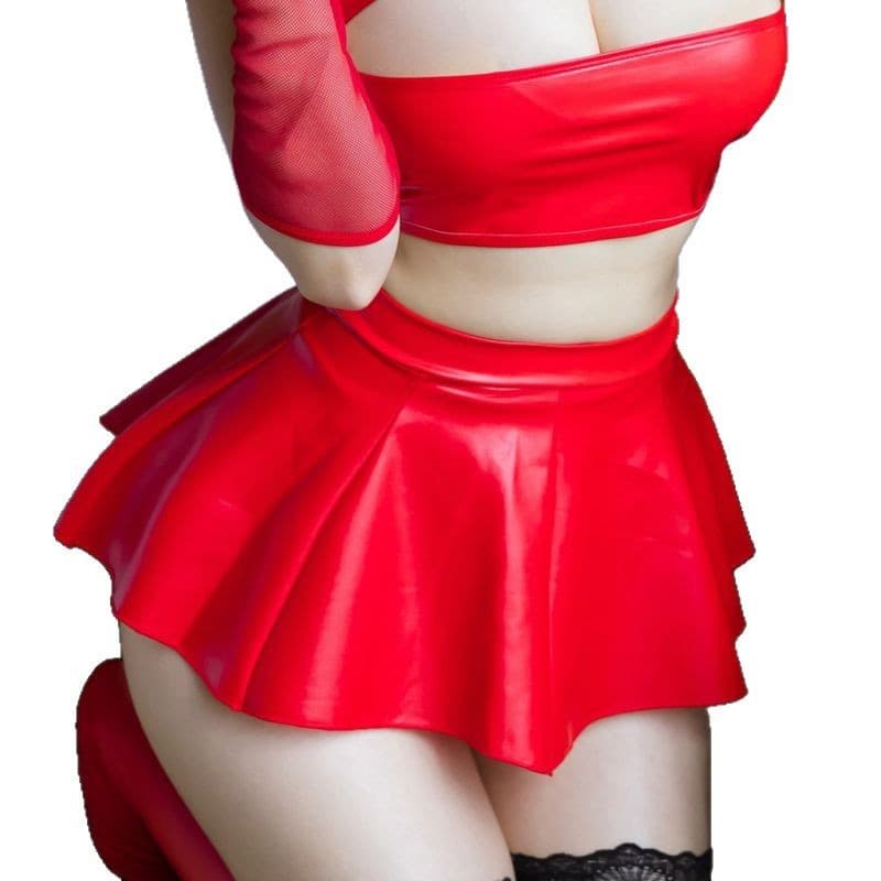 Sexy summer pleated skirt, polyurethane small mini-skirt 5