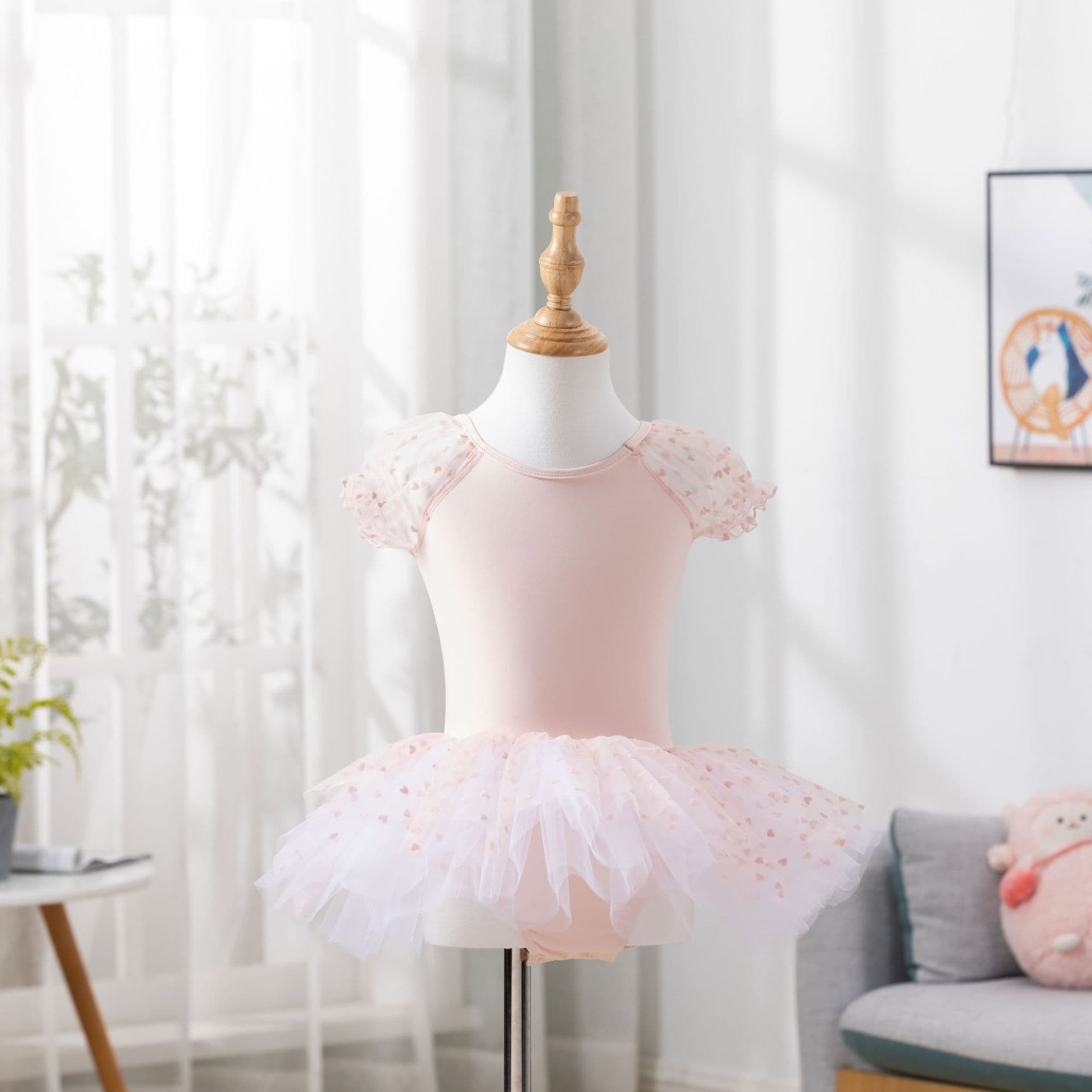 Dance clothing children girls short-sleeved summer Chinese dance and dance clothing practice clothing girls clothes ballet skirt 2
