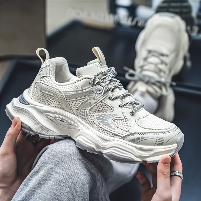Hong Kong style dad shoes men's autumn trendy brand-like teenager mesh casual versatile thick sole height-enhancing sports shoes 3