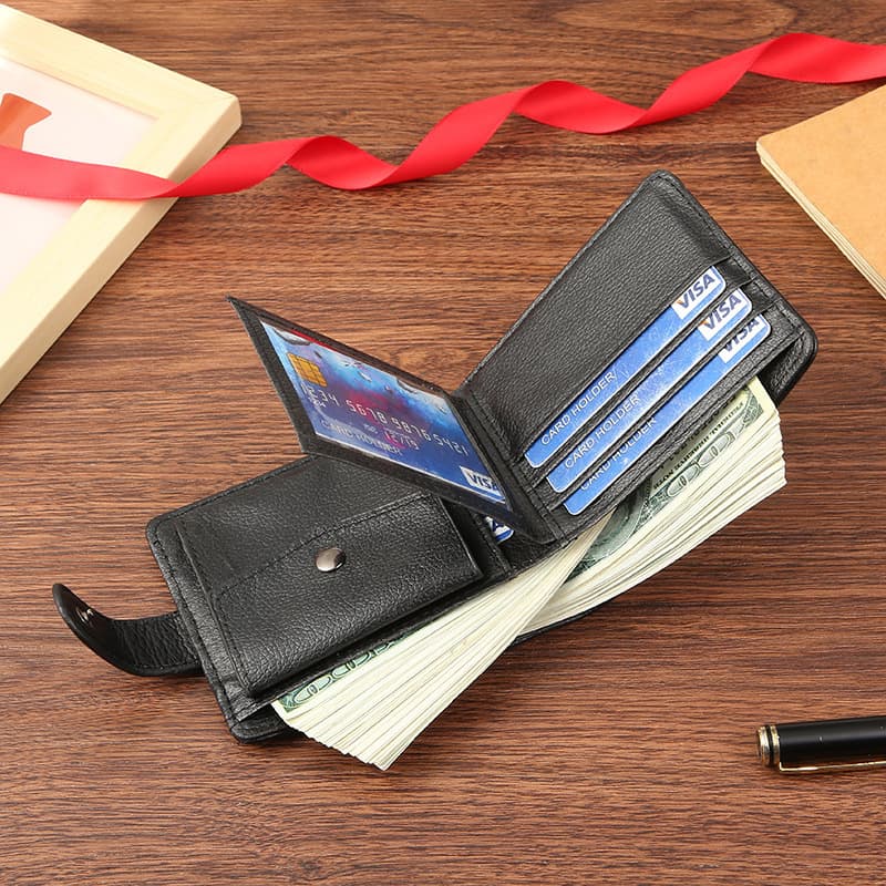 (Cross-border trading), polyurethane short wallet with zipper 3