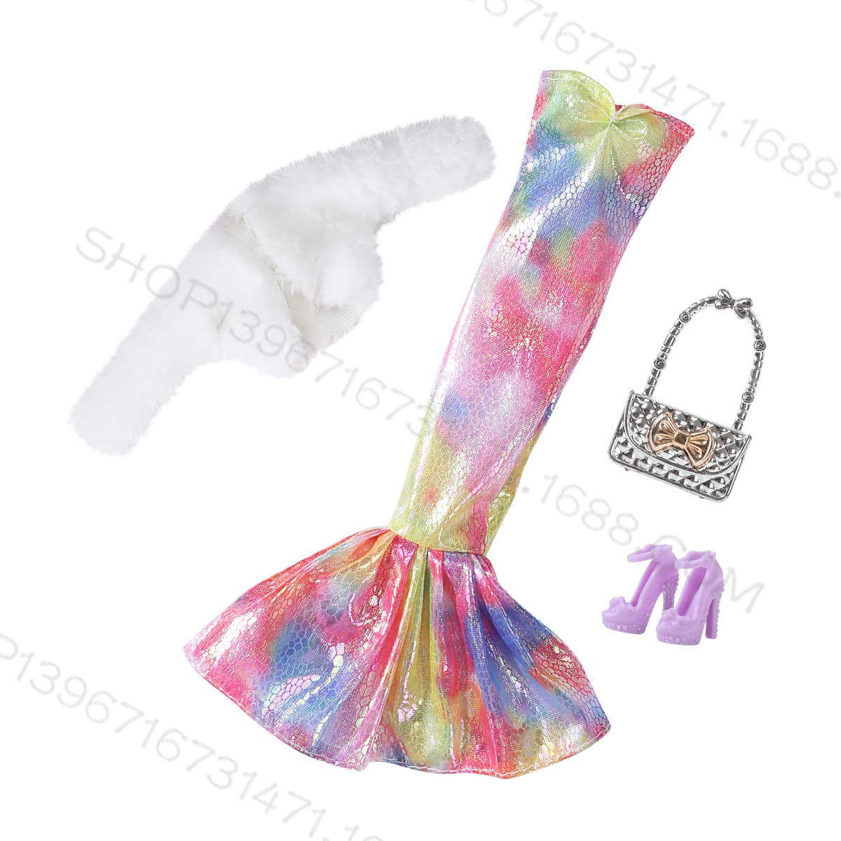 (Cross-border trading), multicoloured evening dress, children's clothing, fish tail 6