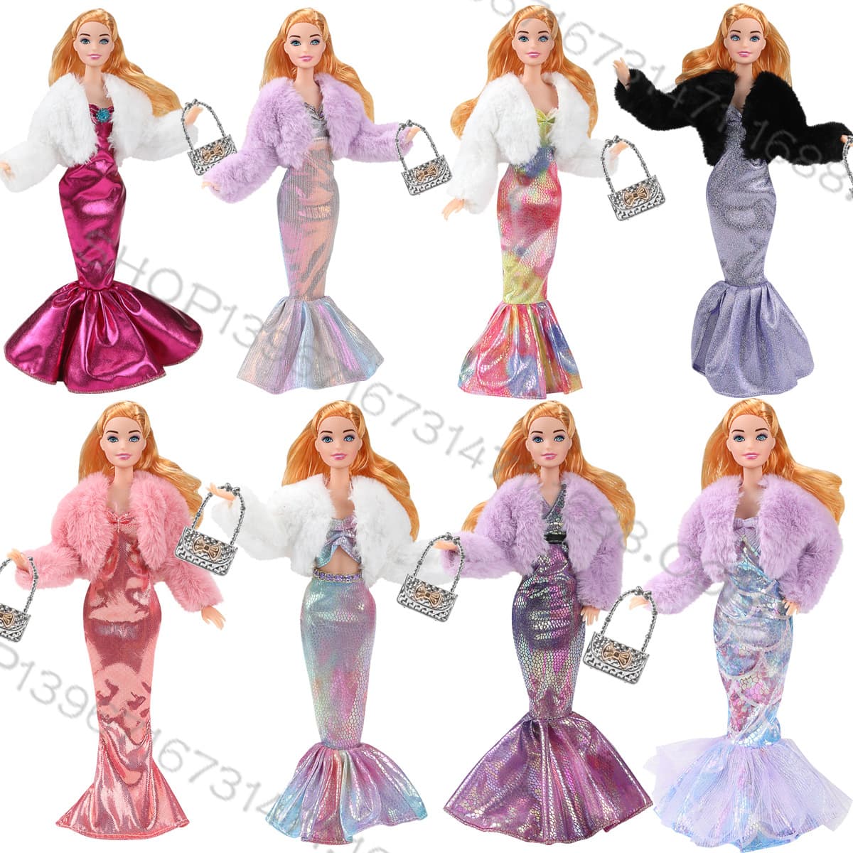 (Cross-border trading), multicoloured evening dress, children's clothing, fish tail