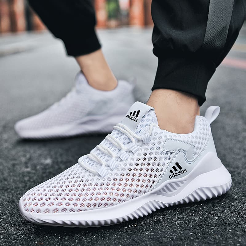 New cross-border hollow men's shoes for summer breathable mesh sports shoes lightweight odorproof soft sole large-size running shoes casual 2