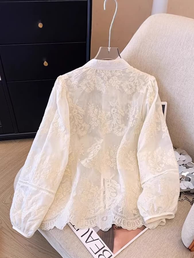 Summer shirt, white long-sleeve, Chinese style, western style 2