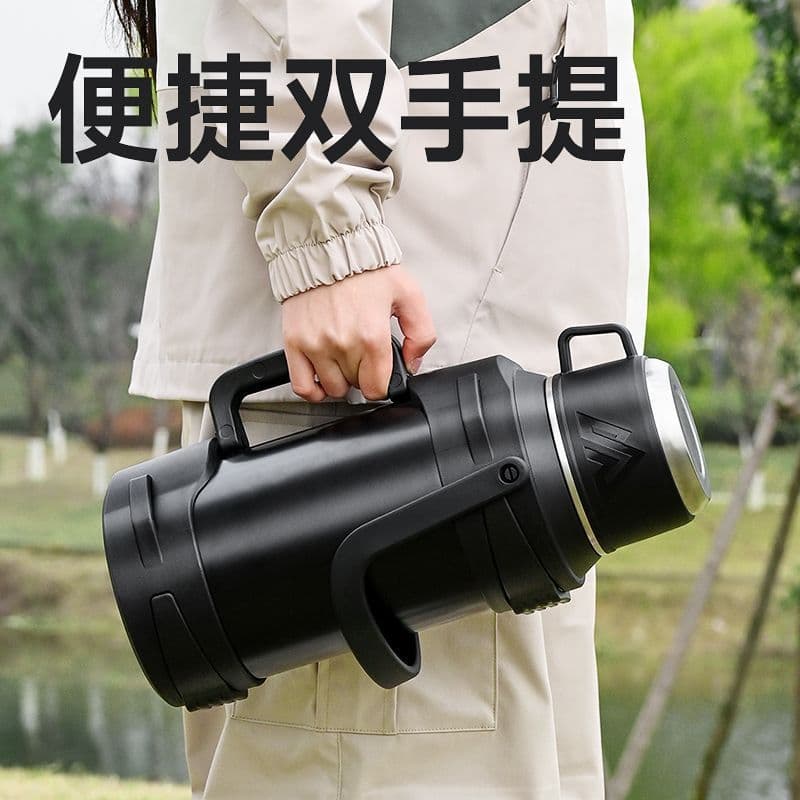 Capacious thermos stainless steel, big handheld tea cup for traveling 4