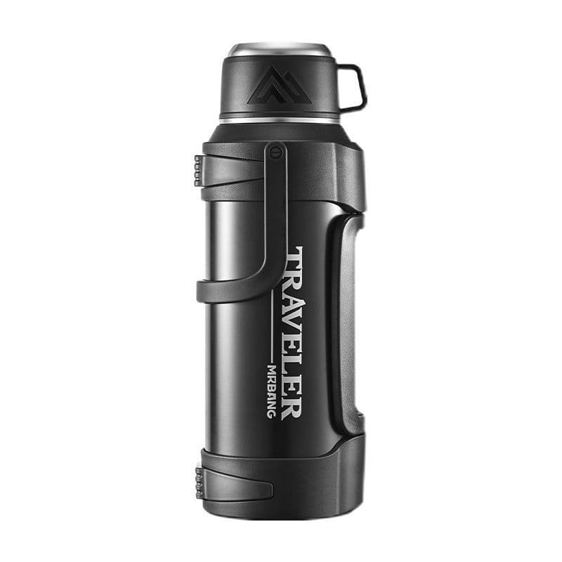 Capacious thermos stainless steel, big handheld tea cup for traveling 5