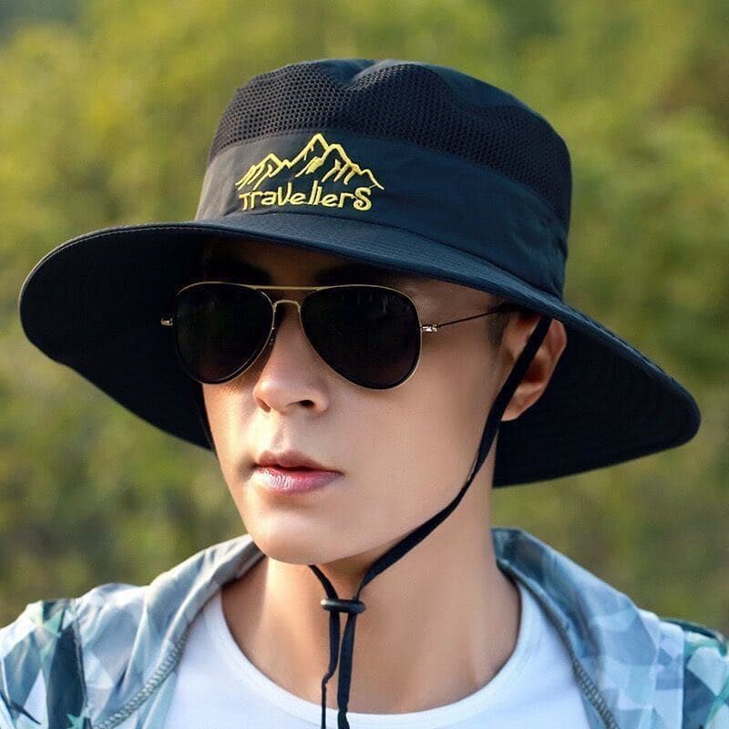 Climbing men's travel breathable sun hat solar-powered