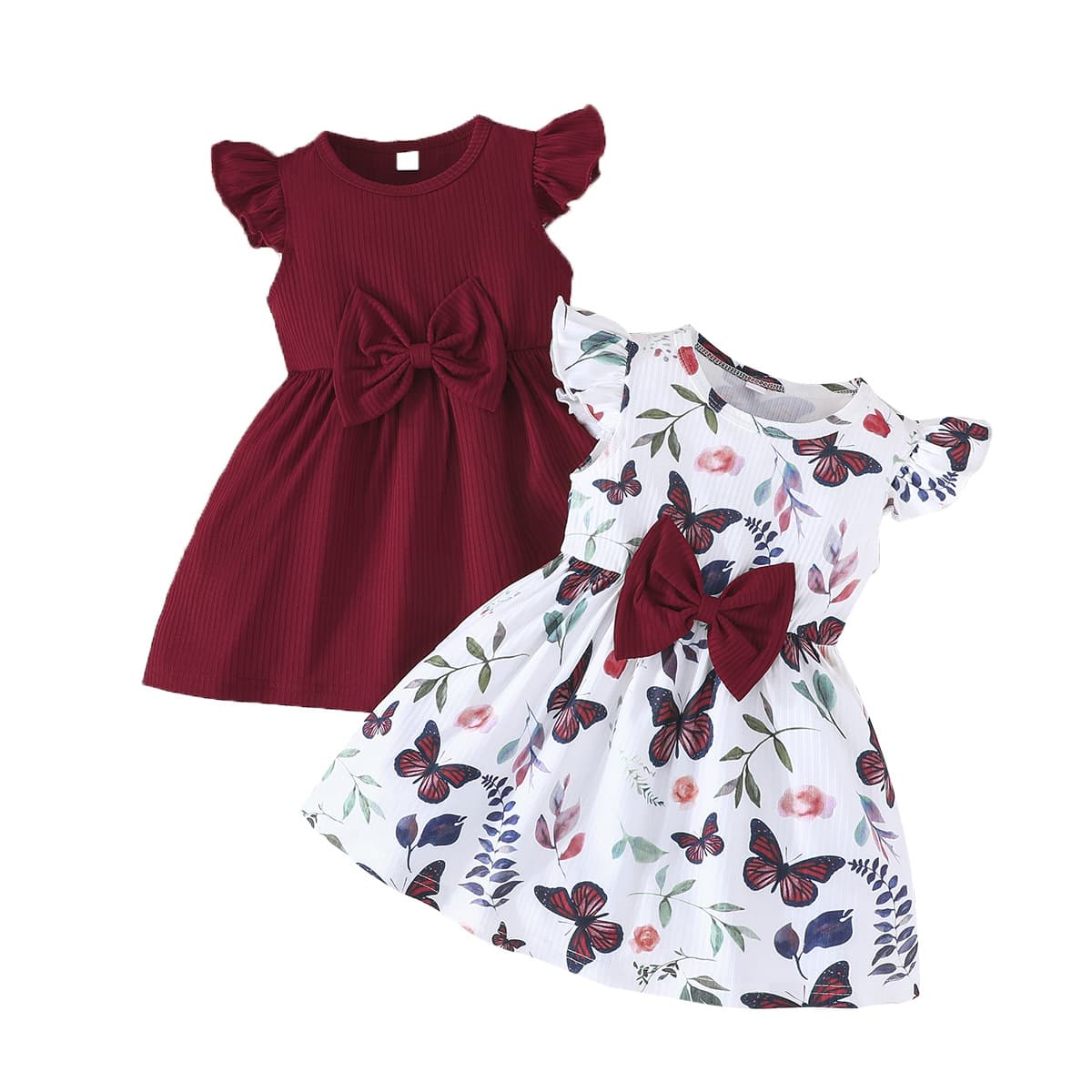 Summer dress with bow, small princess costume girl's, set, skirt, 2 pieces 5