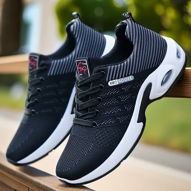 Shoes for men spring cross-border sneakers men's lace-up large size running shoes fly-knit breathable non-stinky feet sneakers 4