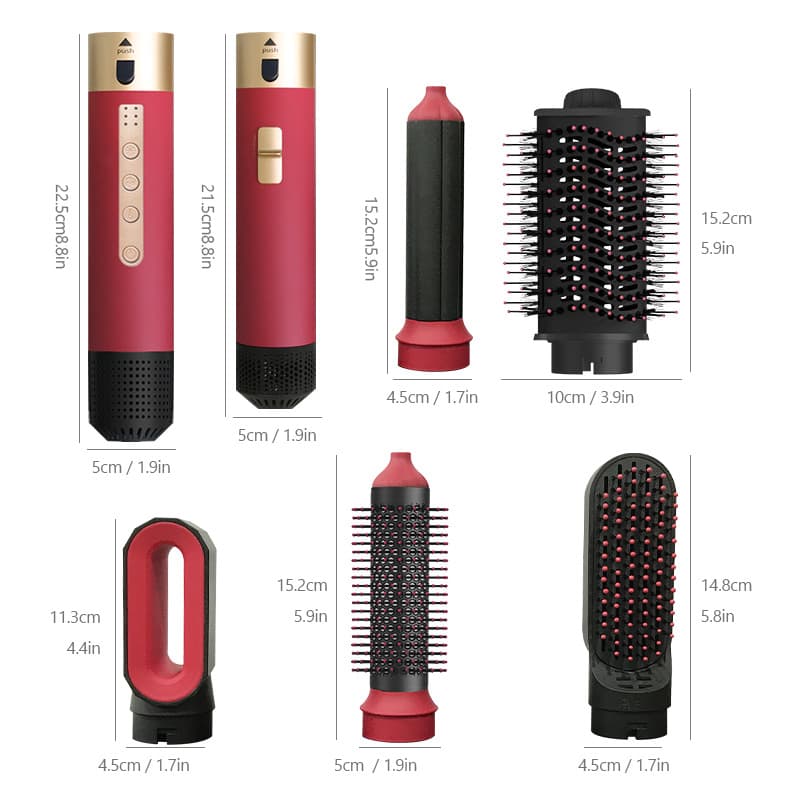 Cross-border five-six-in-one hot air comb multi-function hair dryer straightener hair curling rod three-purpose head change automatic hair dryer 4