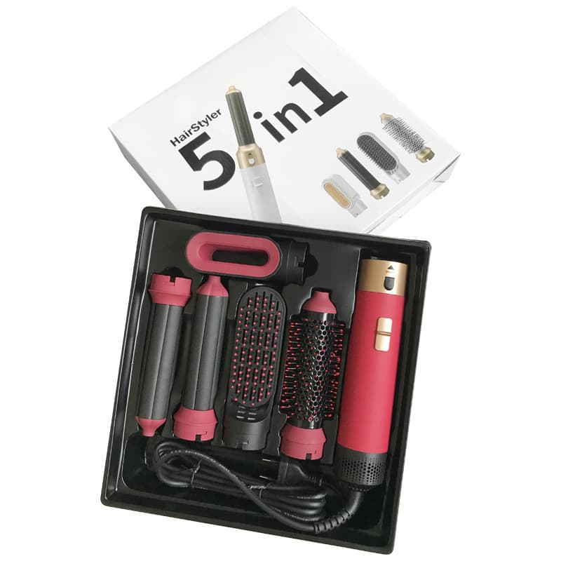 Cross-border five-six-in-one hot air comb multi-function hair dryer straightener hair curling rod three-purpose head change automatic hair dryer 5