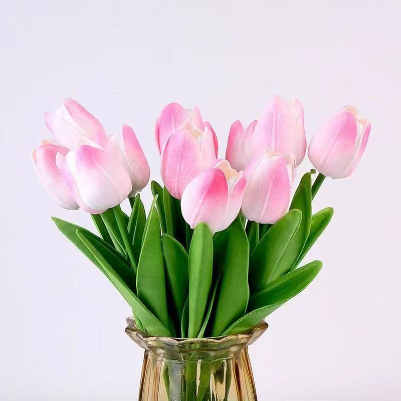 Moisturizing PU tulip simulation bouquet flower arrangement living room decoration wedding decoration home decoration fake flower photo taking 4