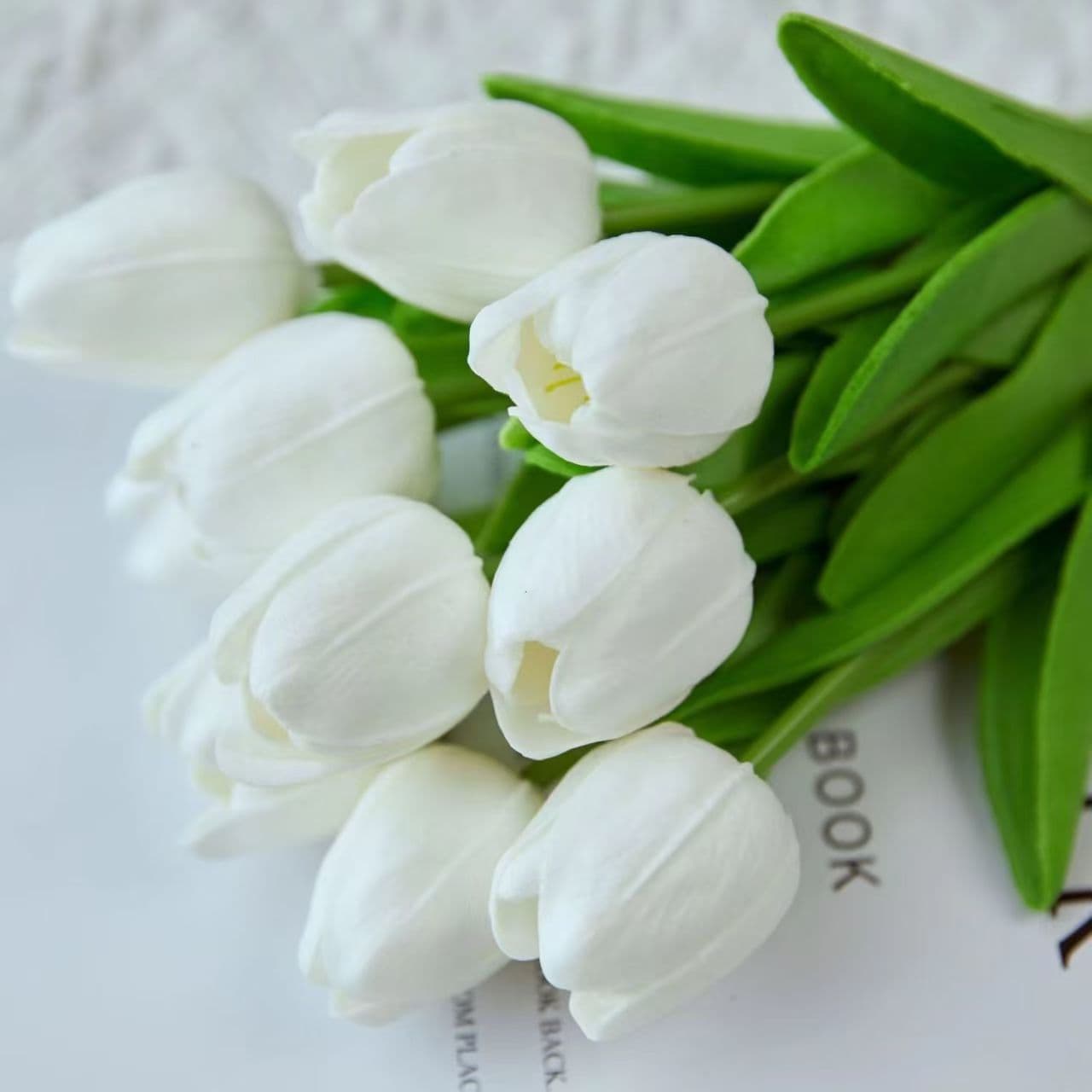 Moisturizing PU tulip simulation bouquet flower arrangement living room decoration wedding decoration home decoration fake flower photo taking 5
