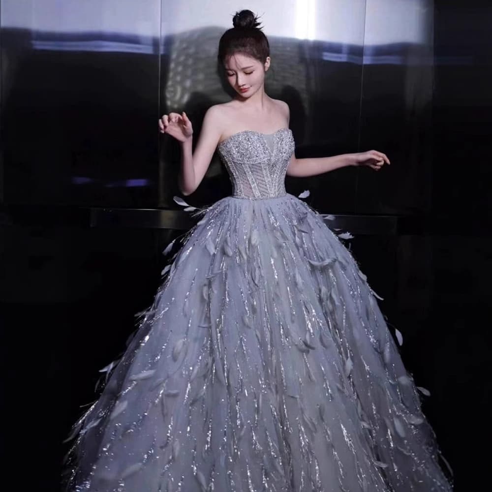 Elegant demi-season piano, evening dress, graduation party, princess style 4