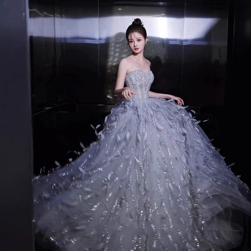 Elegant demi-season piano, evening dress, graduation party, princess style 1