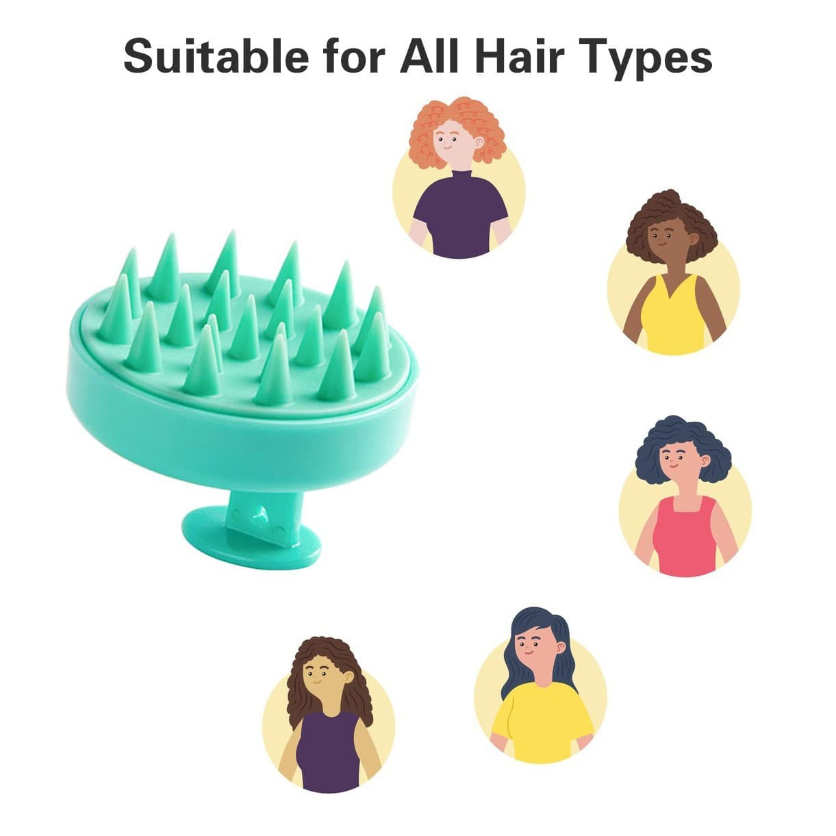 [Hot Selling Massage Comb Silicone Baby Hair Shampoo Brush] 2
